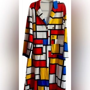 Women's Multicolor long Jacket with pockets